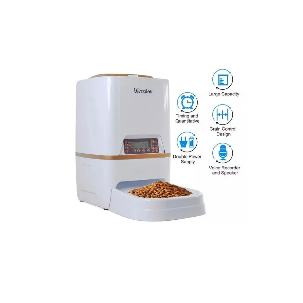 Westlink 6L Automatic Pet Feeder Food Dispenser Cat Dog Voice Recorder and Timer
